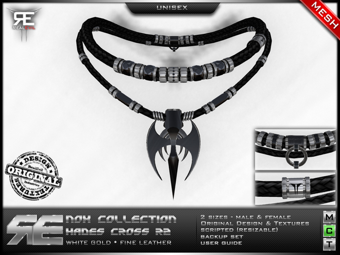 **RE** NOX Hades Cross R2 * Necklace * MESH * Unisex * (**NOX** Collection) *DISCOUNT!*