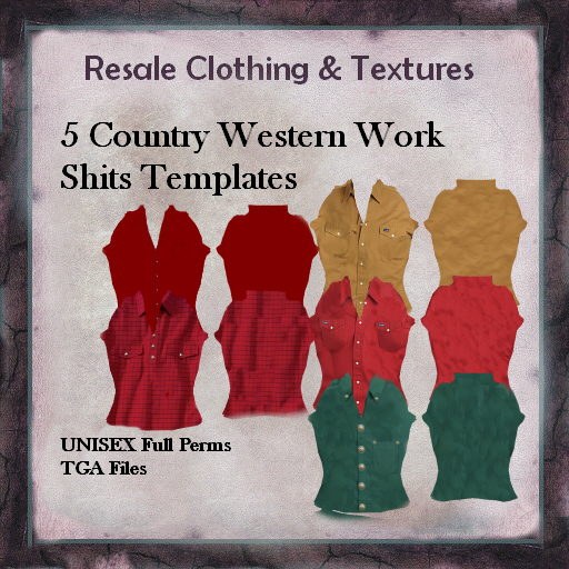 Resale & Textures 5 Country Western Work Shirts