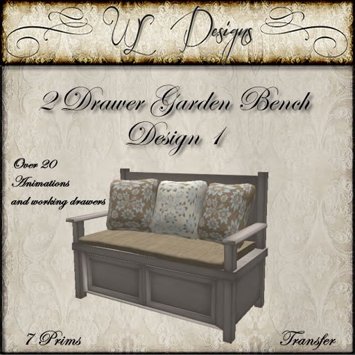 WLD-2 Drawer Garden Bench Design 1