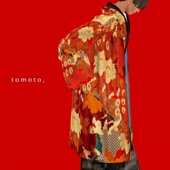 tomoto, haori men's koibana red