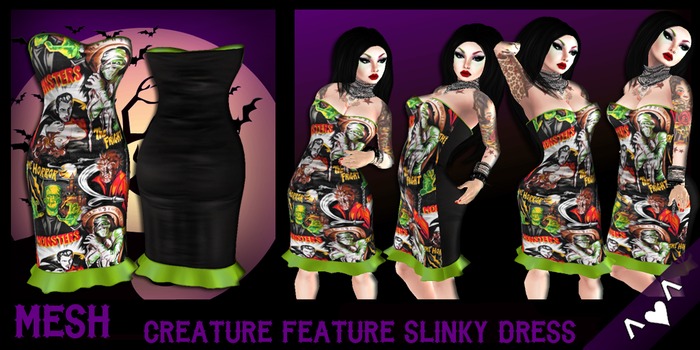 ^v^DRBC^v^ Creature Feature Slinky Dress