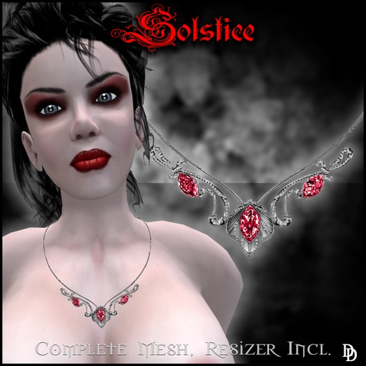 Dare Designs: Solstice Necklace - Ruby-platinum