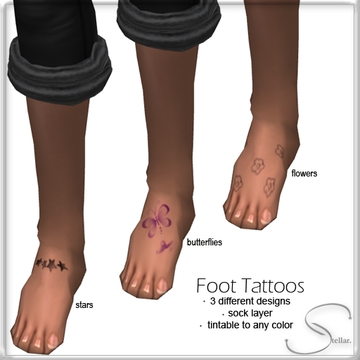 [Stellar] Foot Tattoos - 3 designs!