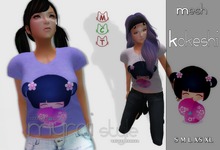 Mesh Tee Kokeshi light blue **Myrai Style**