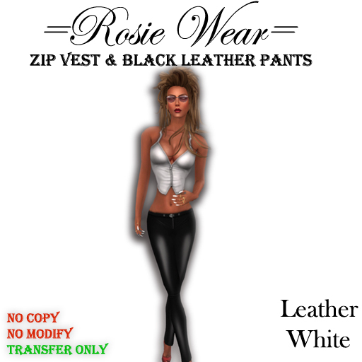 =Rosie Wear= Zip Vest & Leather Pants_Leather White