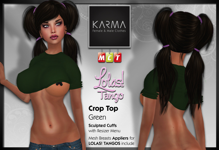 Karma - Crop Top Green with Lolas Tango Applier