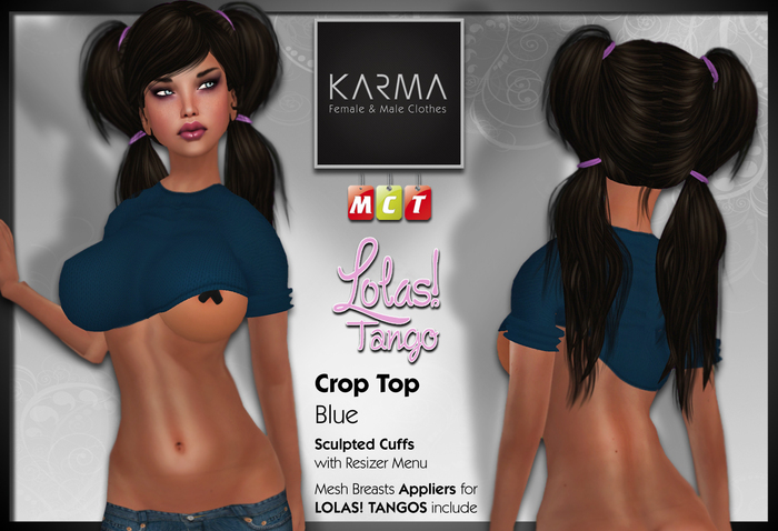 Karma - Crop Top Blue with Lolas Tango Applier