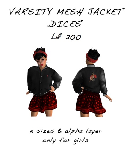 Girl Varsity Mesh Jacket "DICES"