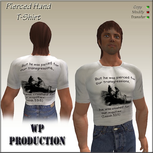 Pierced Hand -T-Shirt, White