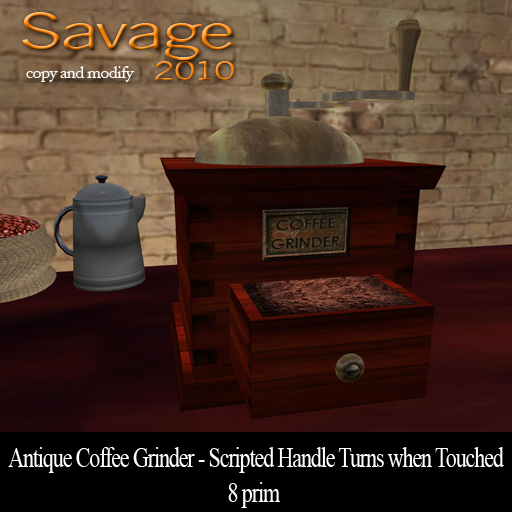 Coffee Grinder - Vintage - Animated Handle Spins on Touch