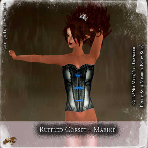 @CTM@ Ruffled Corset (Petite & .4 Minikin)  Marine