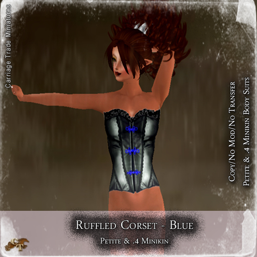 @CTM@ Ruffled Corset (Petite & .4 Minikin)  Blue