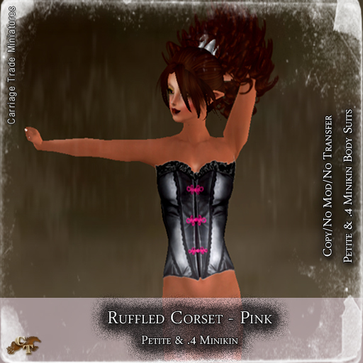 @CTM@ Ruffled Corset (Petite & .4 Minikin)  Pink
