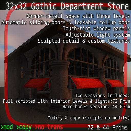 32x32 Gothic Corner Department Store