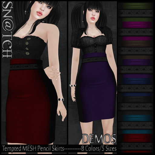 :::Sn@tch Mesh Tempted Pencil Skirt (DEMOS):::