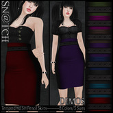 :::Sn@tch Mesh Tempted Pencil Skirt-All Colors (Small):::
