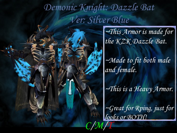 Bat Demonic Knight: Silver Blue