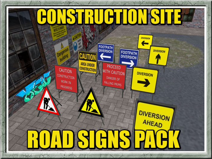 CONSTRUCTION SITE - ROAD SIGNS PACK
