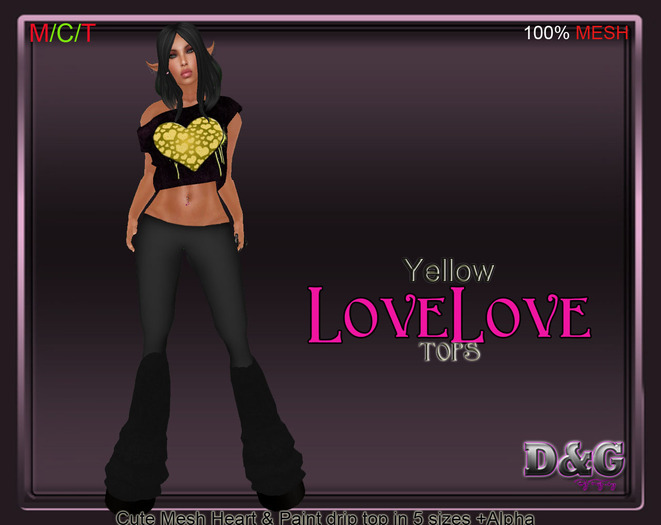 D&G LoveLove Top Yellow MESH