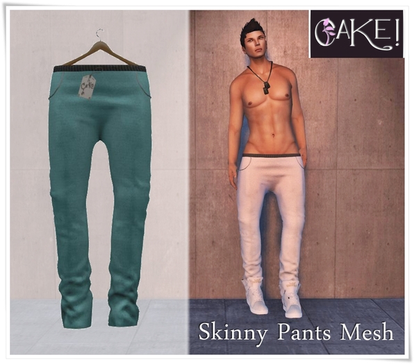 [[>CaKe!!<]]  Skinny Pants Mesh-Ocean