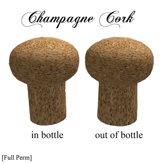 Champagne Cork Set - 2 full perm sculpty corks