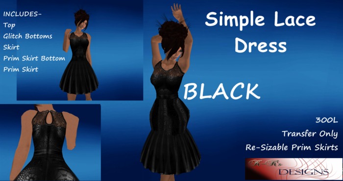 Simple Lace Dress Black