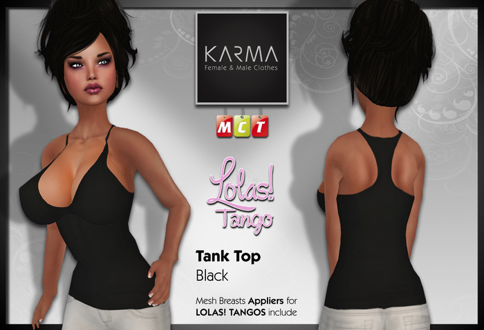 Karma - Tank Top Black with Lolas Tango Applier