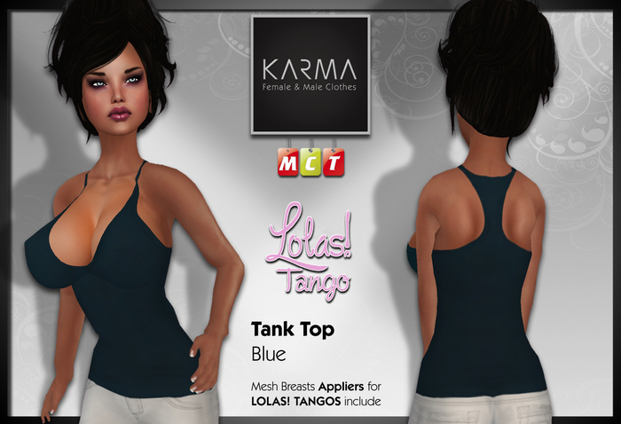 Karma - Tank Top Blue with Lolas Tango Applier
