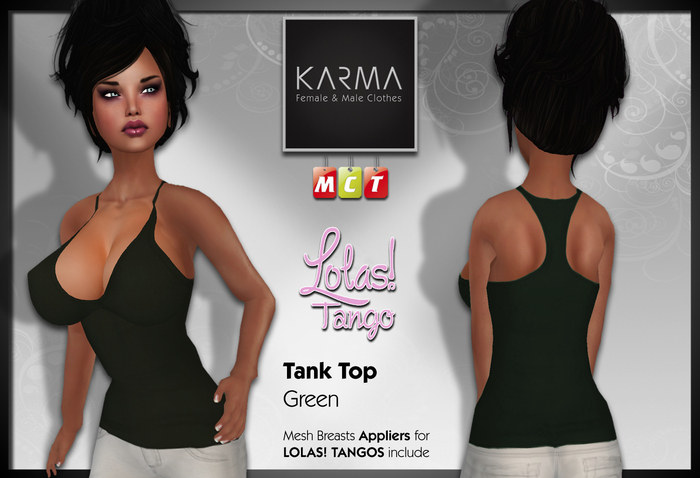 Karma - Tank Top Green with Lolas Tango Applier