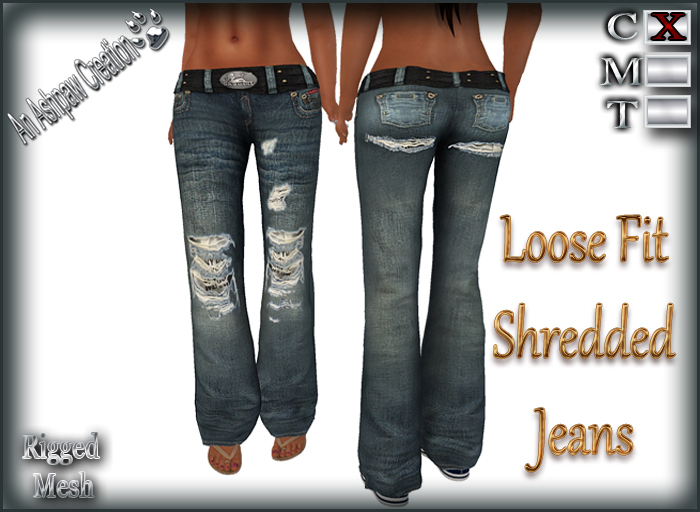 DEMO - Loose Fit Ripped Jeans - (Rigged Mesh)