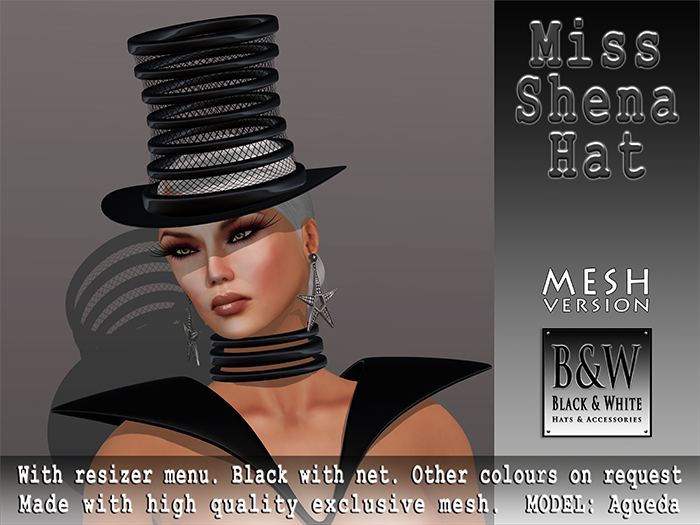 ArisArisB&W Pour Femme - Miss Shena Hat - Black - MESH