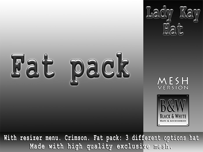 ArisArisB&W Pour Femme -  Lady Kay Hat - Crimson - Fat pack - MESH