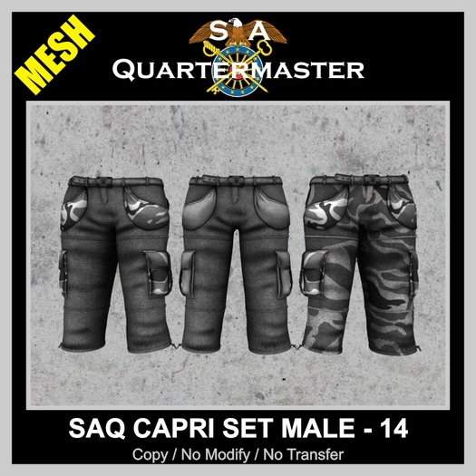 SAQ MESH CAPRI SET MALE - 14 GREY [BOXED]