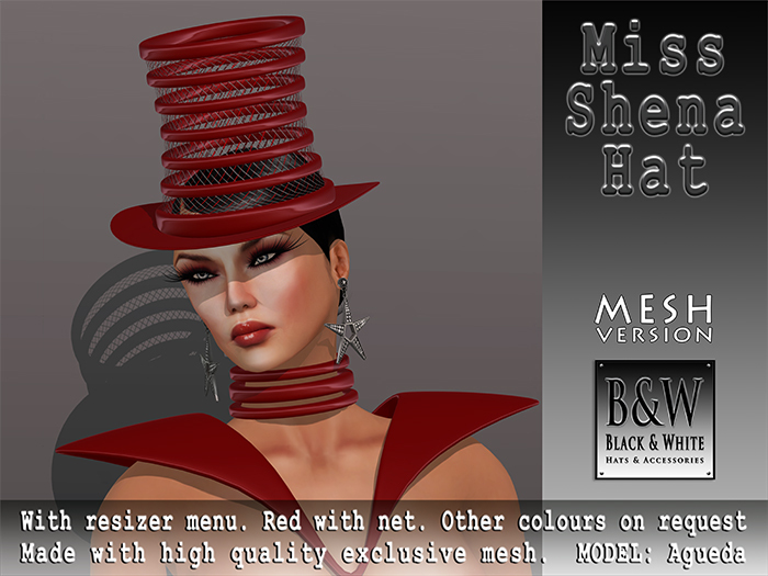ArisArisB&W Pour Femme - Miss Shena Hat - Red - MESH