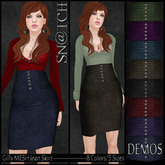 :::Sn@tch Mesh Gilly Jean Skirt (DEMOS):::