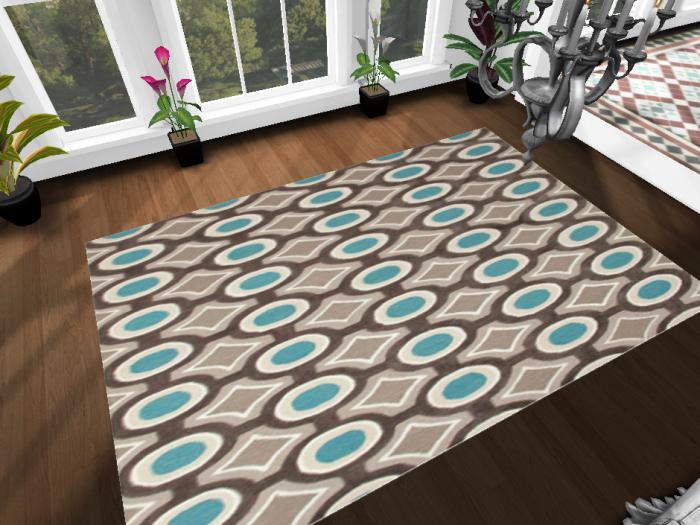 *Critters in the Attic* Blue and Gray Modern Rug