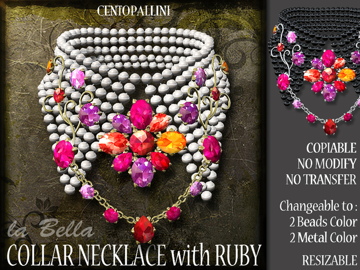 *CentoPallini* la BELLA [Collar Necklace] Ruby