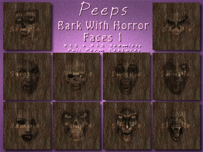Peeps Textures Bark With Horror Faces 1