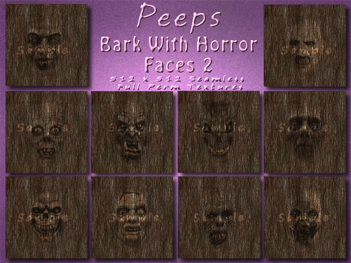 Peeps Textures Bark With Horror Faces 2