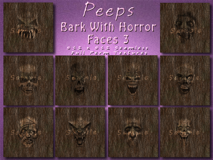 Peeps Textures Bark With Horror Faces 3