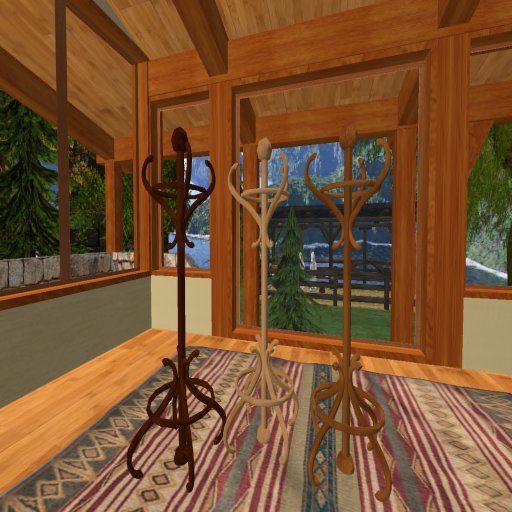 BINARY FAIRY~COAT RACK CHERRY OAK AND MAHOGANY