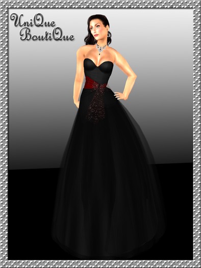 *UniQue* Sparkle Bow Gown Red