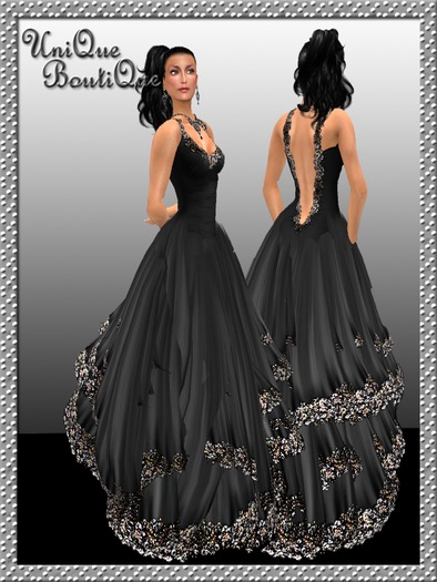 *UniQue* SuZi Lace Gown Black