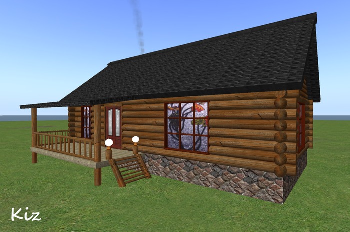 Kiz Log Cottage 512 (Painted Glass Windows) (BOXED)