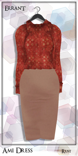 -Errant- Ami Dress (Rust) [MESH]