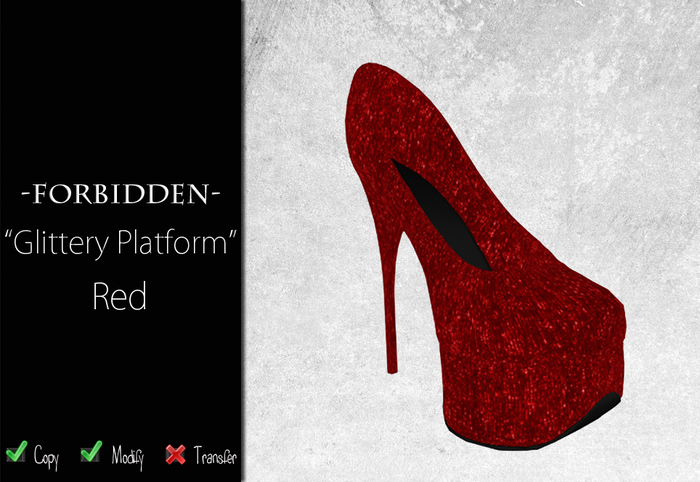 -FB- Glittery Platform -Red-