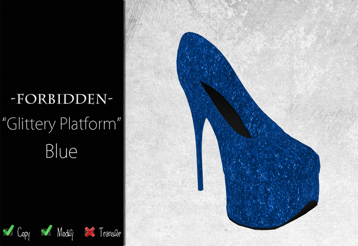 -FB- Glittery Platform -Blue-