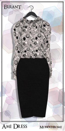 -Errant- Ami Dress (Monochrome) [MESH]