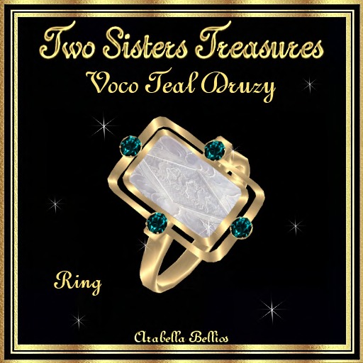 TST-VOCO PEARL TEAL DRUZY RING GOLD.