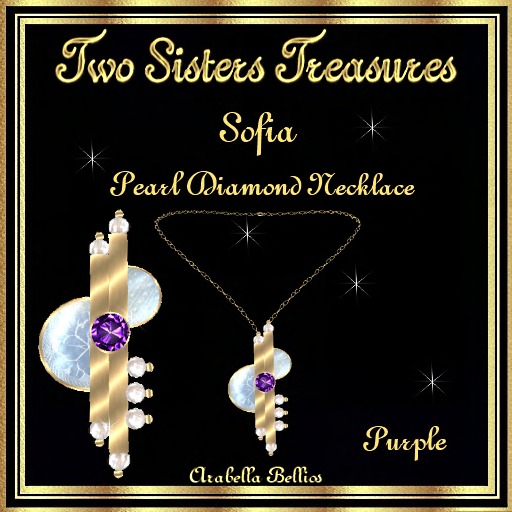 TST-SOFIA PEARL PURPLE DIAMOND NECKLACE GOLD